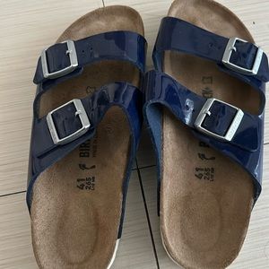 Birkenstock navy blue women’s sandals size 41.